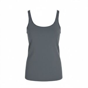Eileen Fisher Tank Top Large Gray Organic Cotton Scoop Neck Minimalist Basic